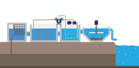 Illustration of water treatment plant